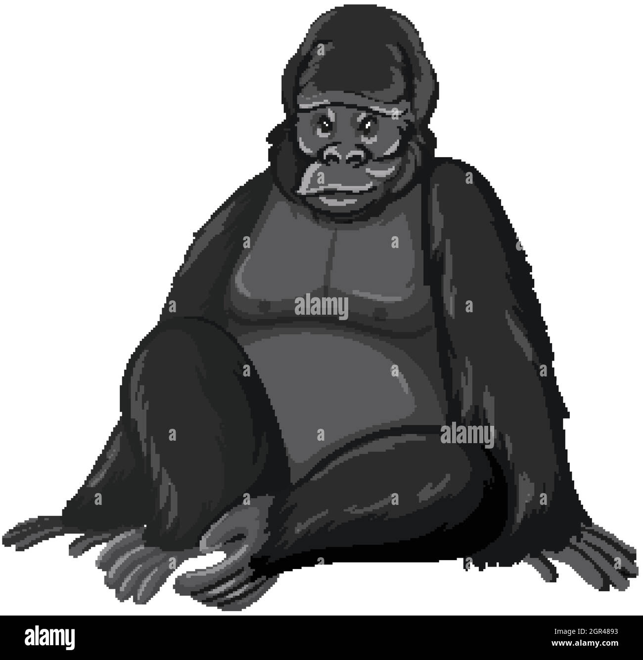 Gorilla wildes Tier auf weißem Hintergrund Stock Vektor