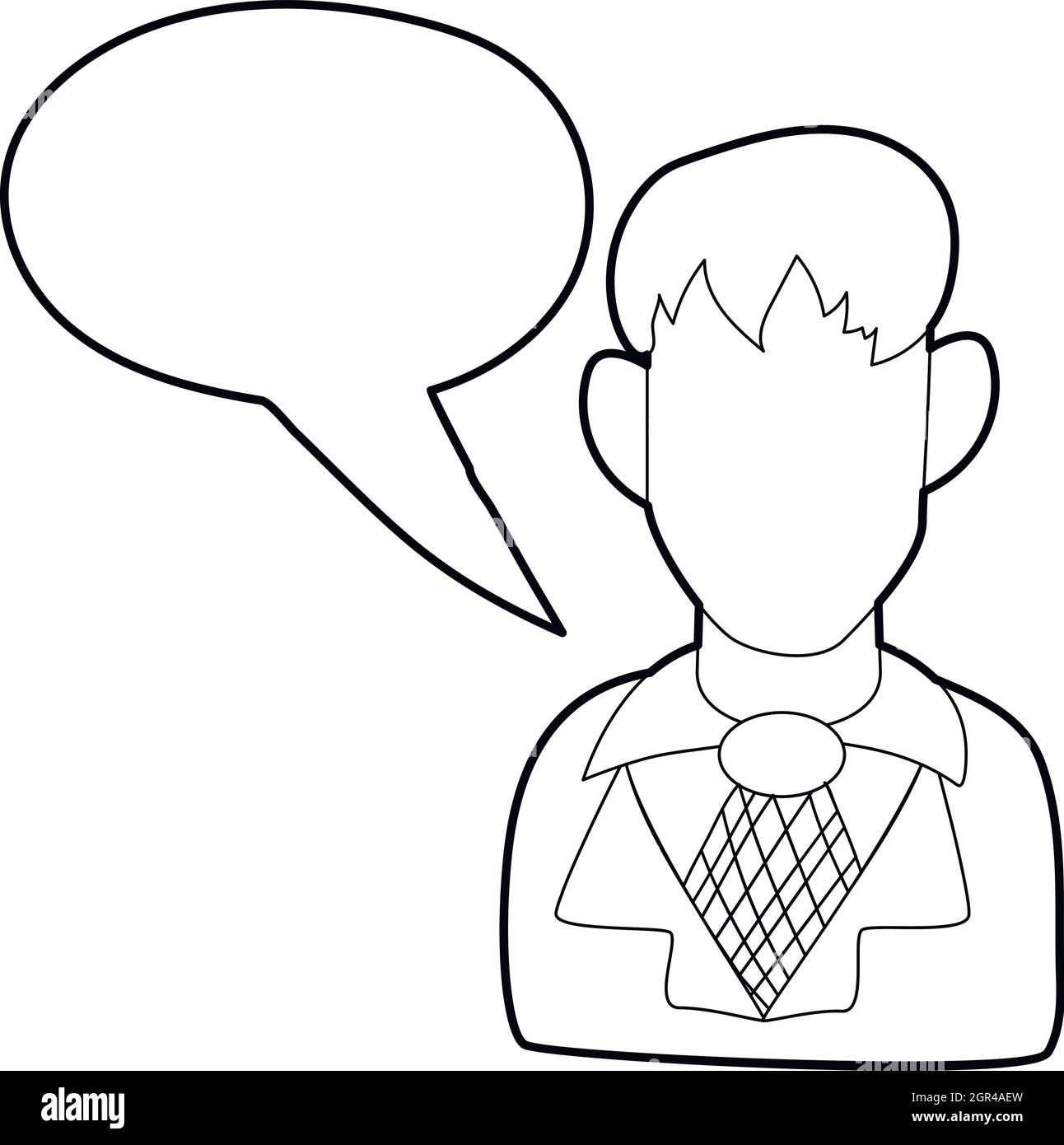 Geschäftsmann mit einer leeren Sprechblase Symbol Stock Vektor