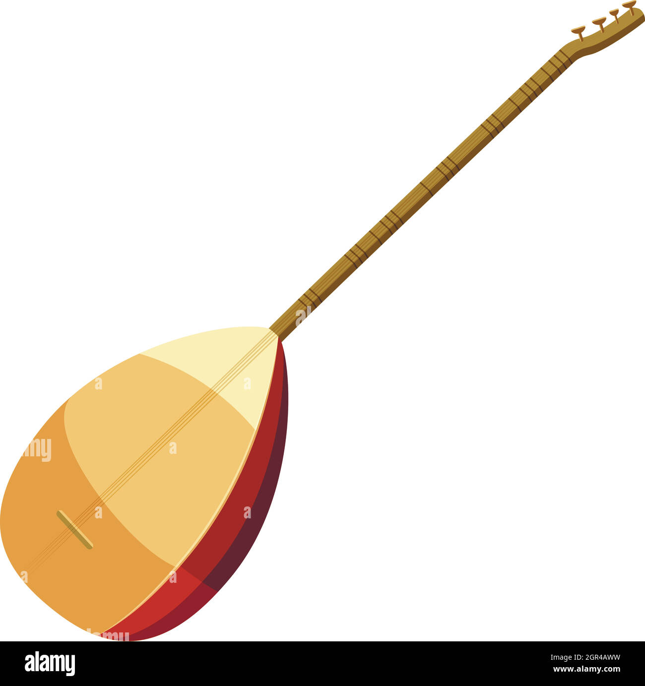 Saz-traditioneller türkischer Musik-Instrument-Symbol Stock Vektor