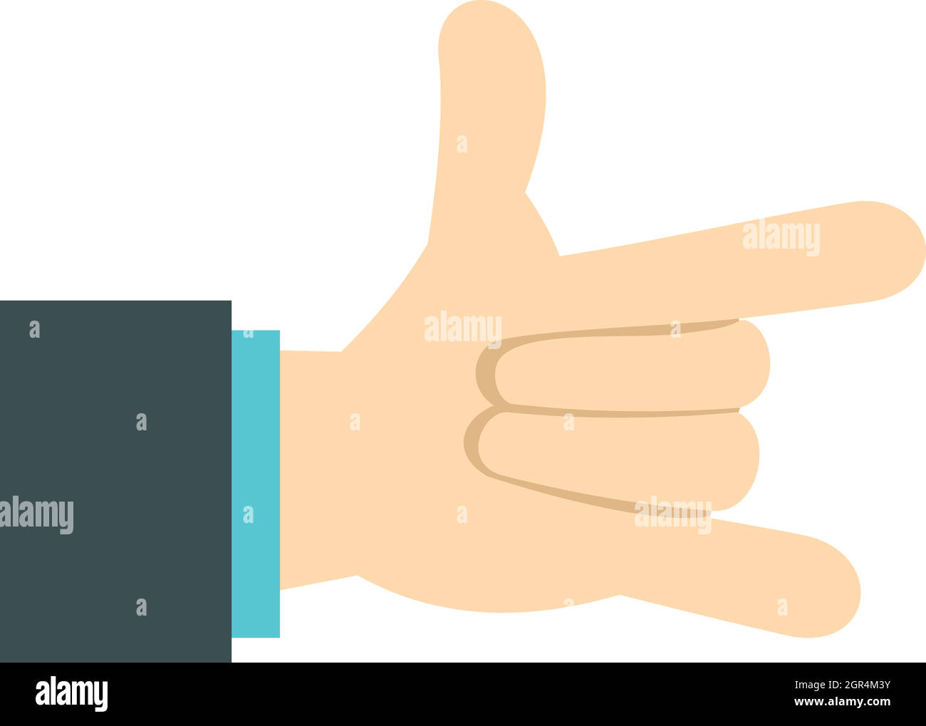 Geste mit Zeigefinger und kleinen Finger-Symbol Stock Vektor