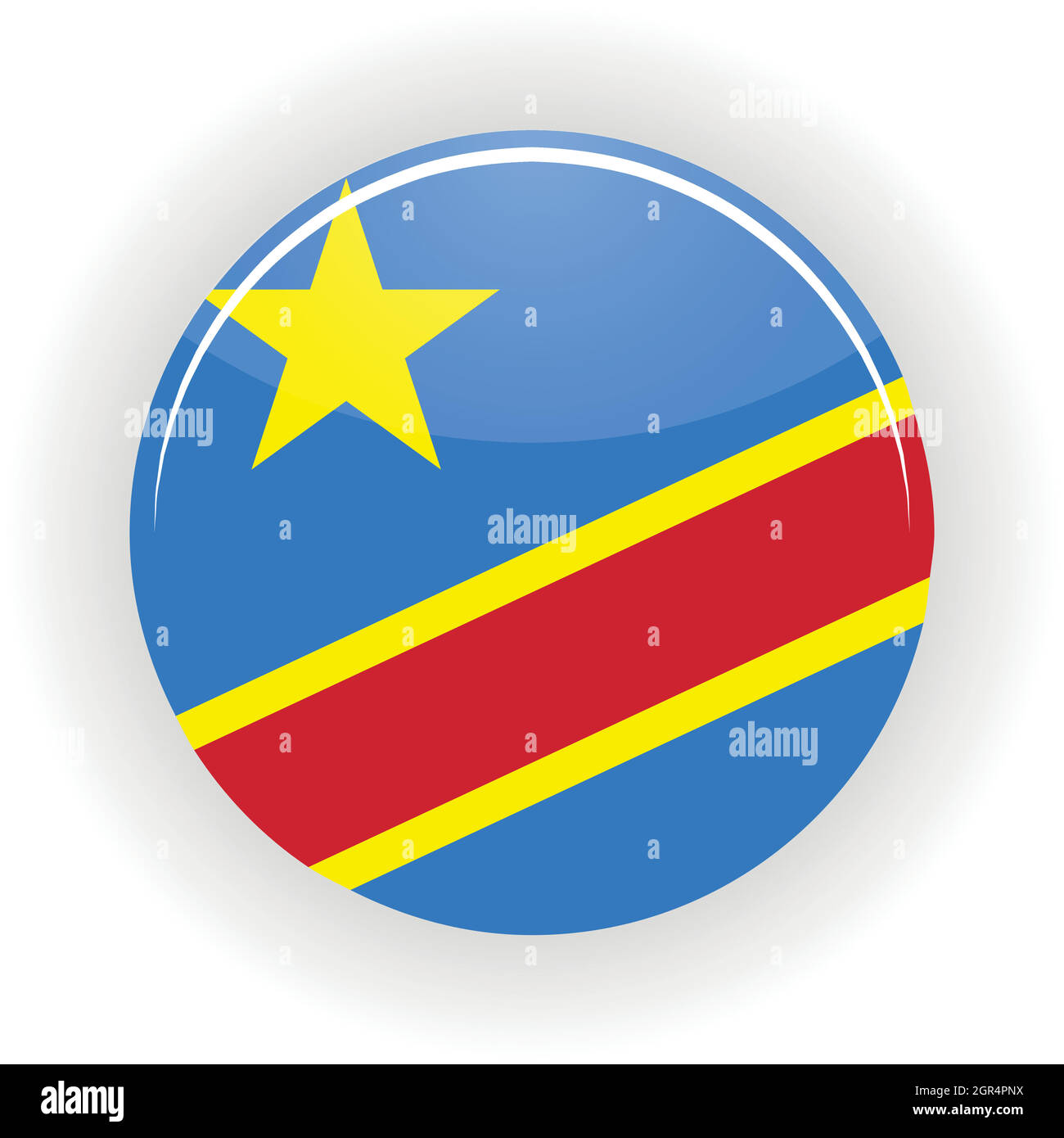 Demokratische Republik Kongo Symbol Kreis Stock Vektor