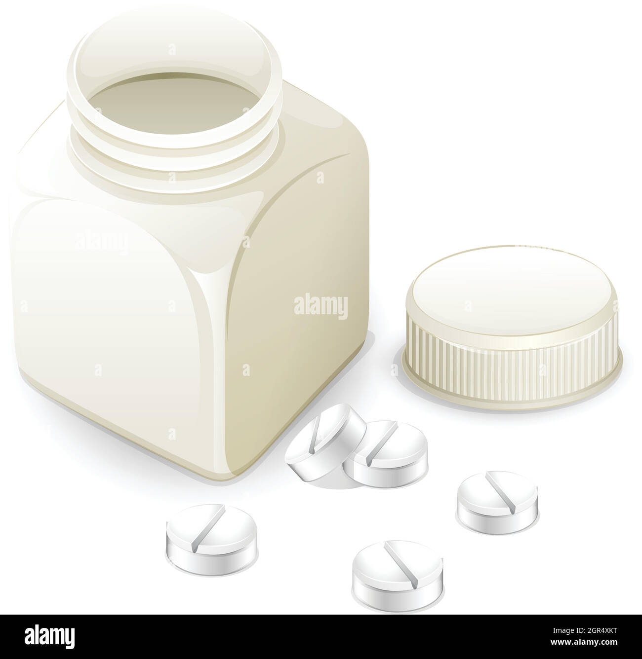 Eine weiße medizinische Flasche Stock Vektor