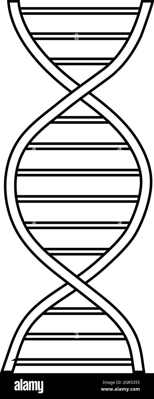 DNA-Zeichen Symbol, Umriss-Stil Stock Vektor
