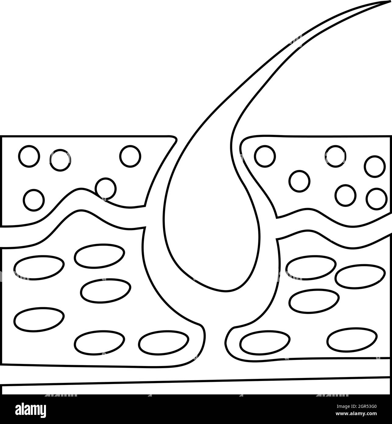 Haar Wachstum Symbol, Umriss-Stil Stock Vektor