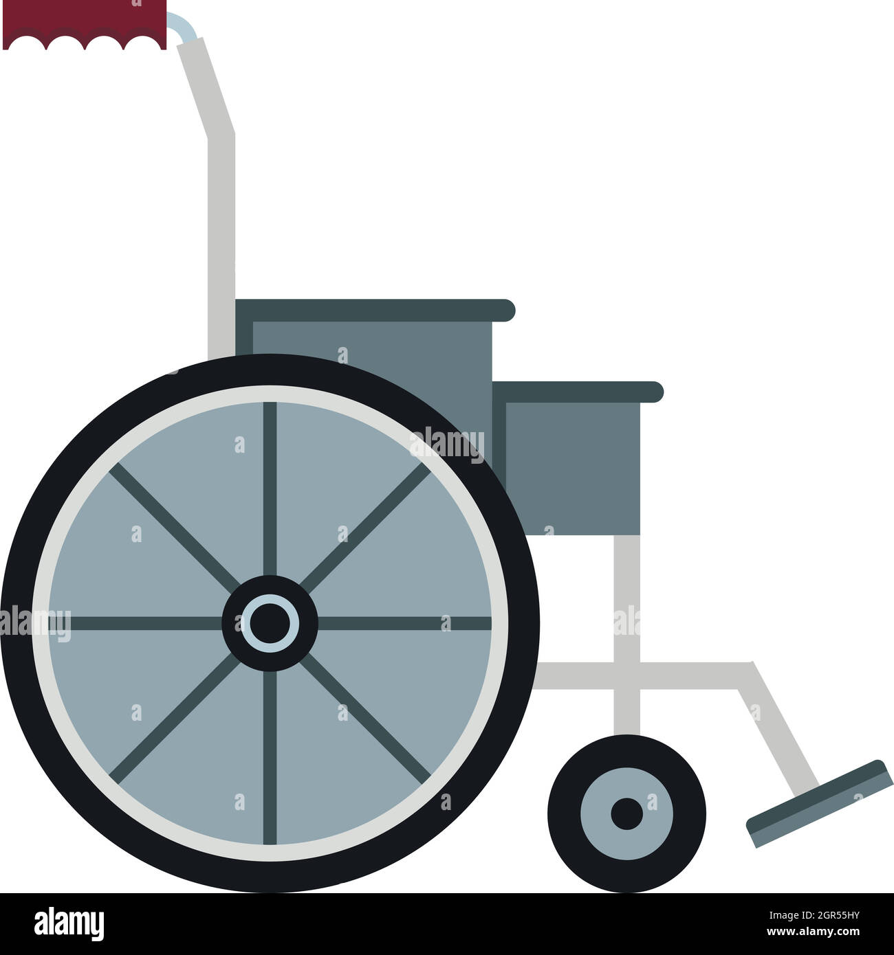 Rollstuhl-Symbol im flachen Stil Stock Vektor