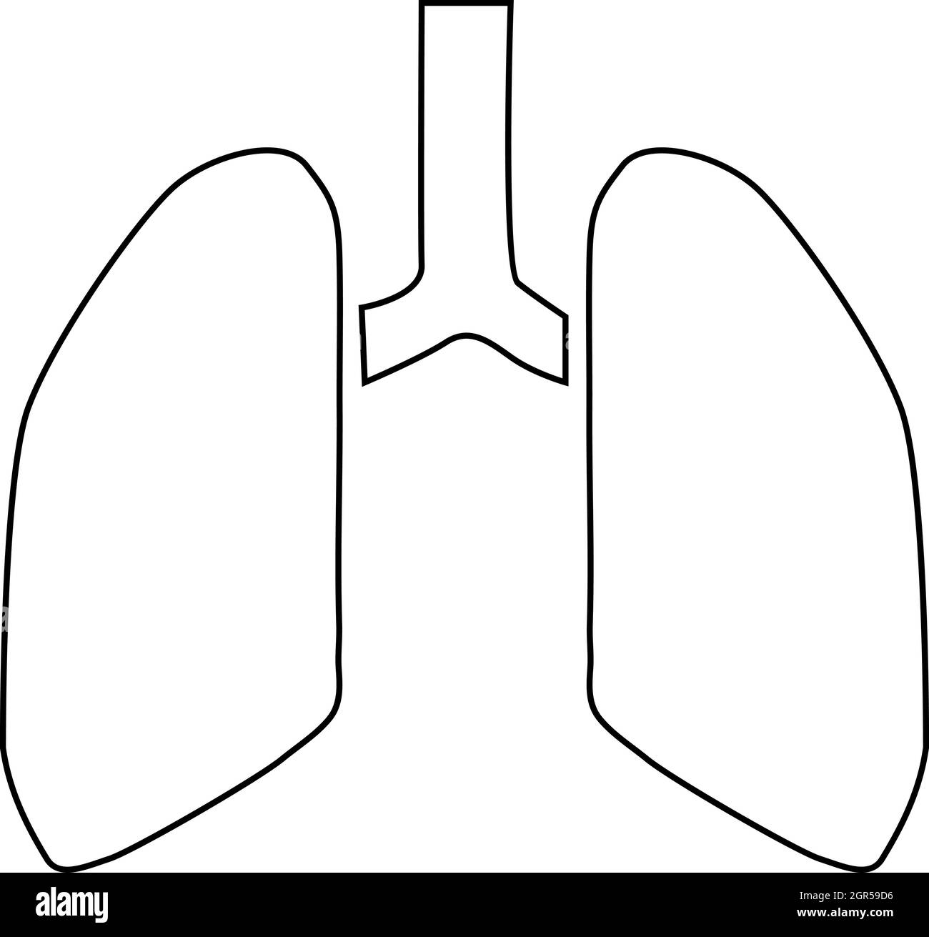 Menschliche Lunge Symbol, Umriss-Stil Stock Vektor