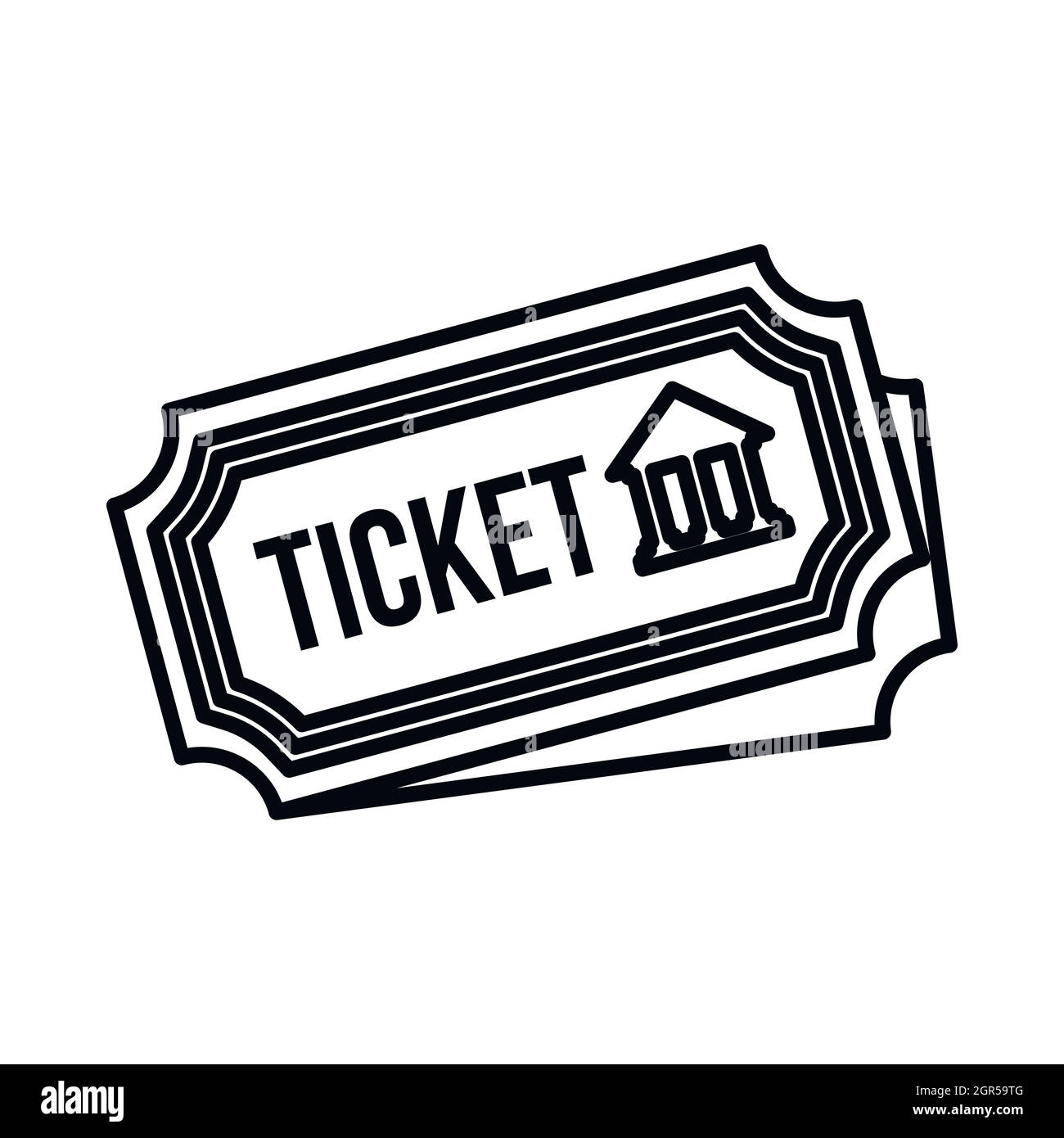 Museum Icon "Fahrkarte", Umriss-Stil Stock Vektor