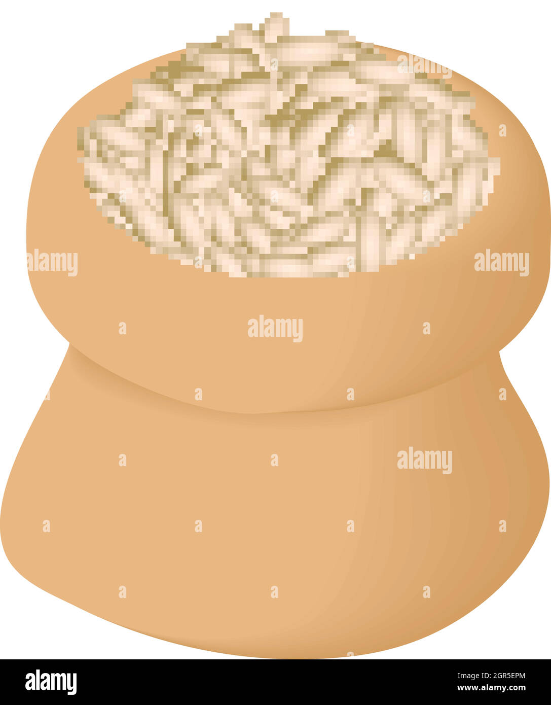 Sack Reis Symbol, Cartoon Stil Stock Vektor