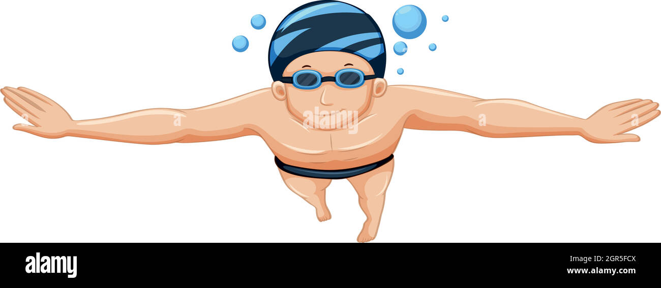 Schwimmer für männliche Erwachsene isoliert Stock Vektor