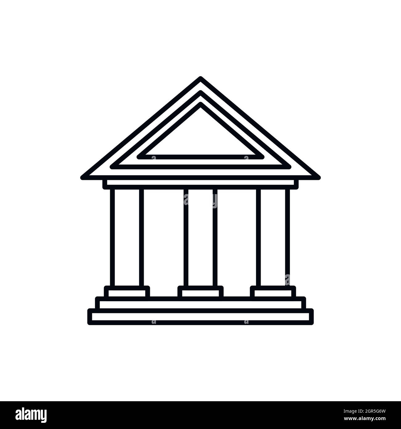 Museumsgebäude Symbol, Umriss-Stil Stock Vektor