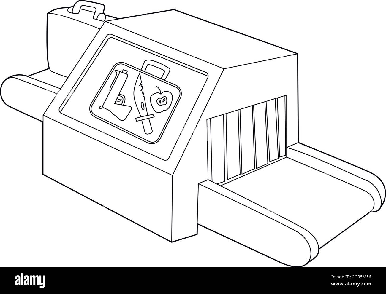 Introscope am Flughafen Symbol, outline Style Stock Vektor