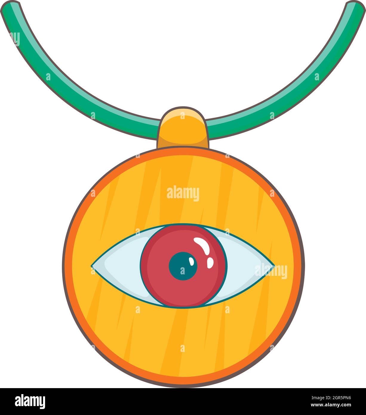 Amulett gegen den bösen Blick Symbol, Cartoon-Stil Stock Vektor