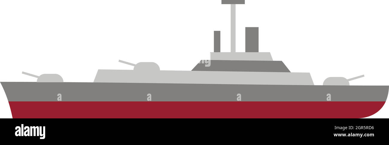 Militärische Schiff der Marine Symbol, flacher Stil Stock Vektor