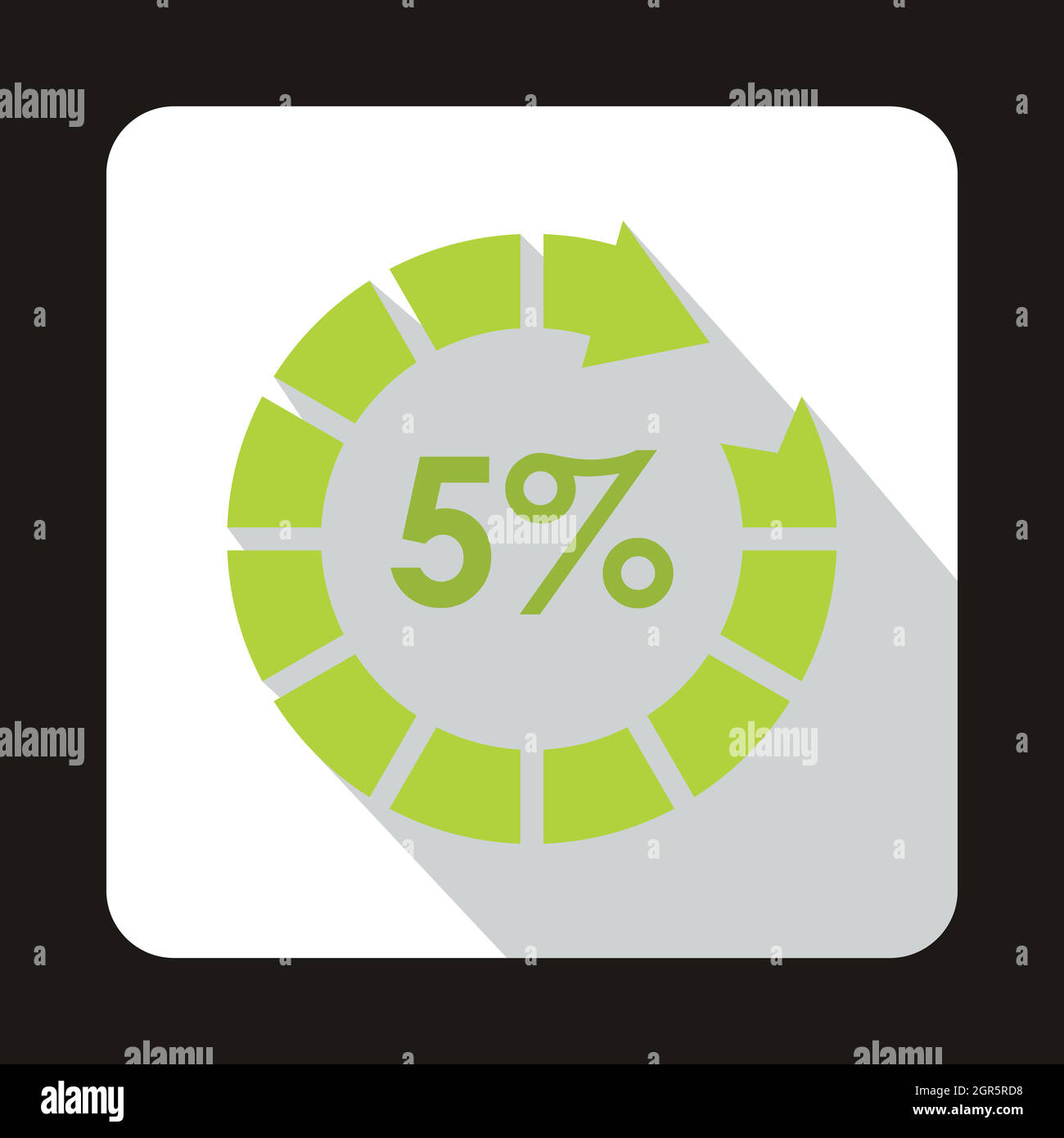 Kreis laden, 5 Prozent-Symbol, flachen Stil Stock Vektor