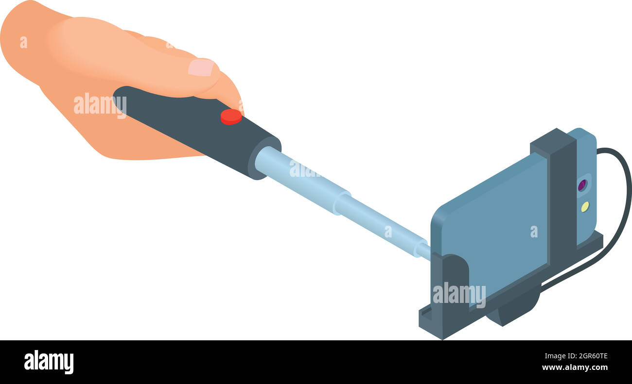 Männliche Hand selfie Stick mit Mobiltelefon Stock Vektor