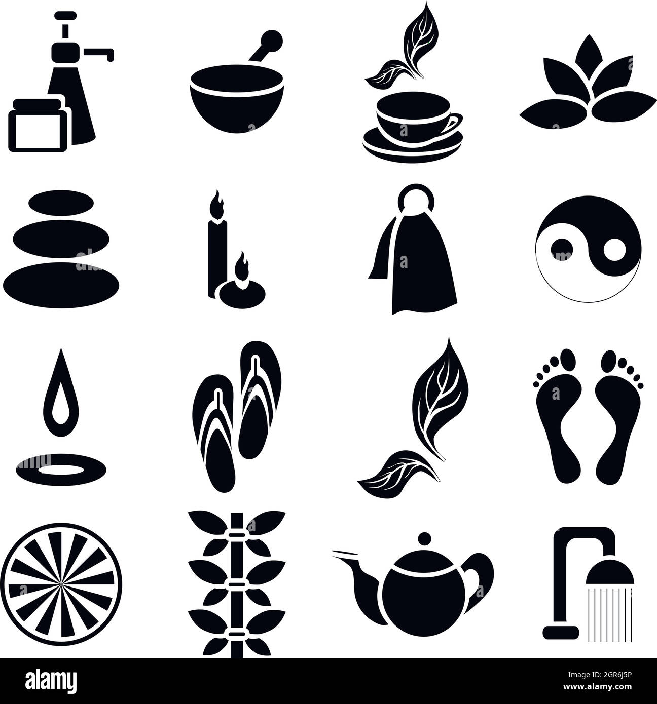 Spa-Symbole-Set, einfachen Stil Stock Vektor Spa-Symbole-Set, einfachen Stil Stock Vektor