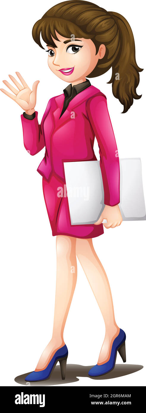 Eine Frau in rosa Uniform Stock Vektor