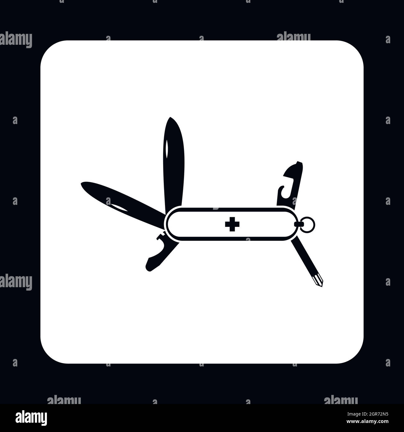 Multifunktionale Tasche Messer Symbol, einfachen Stil Stock Vektor