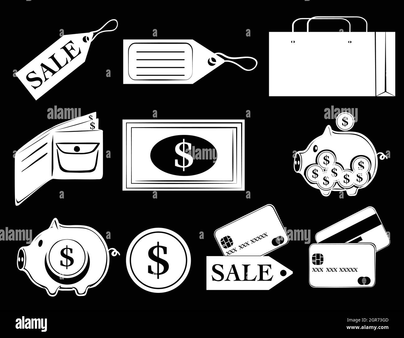 Geld-Symbole Stock Vektor