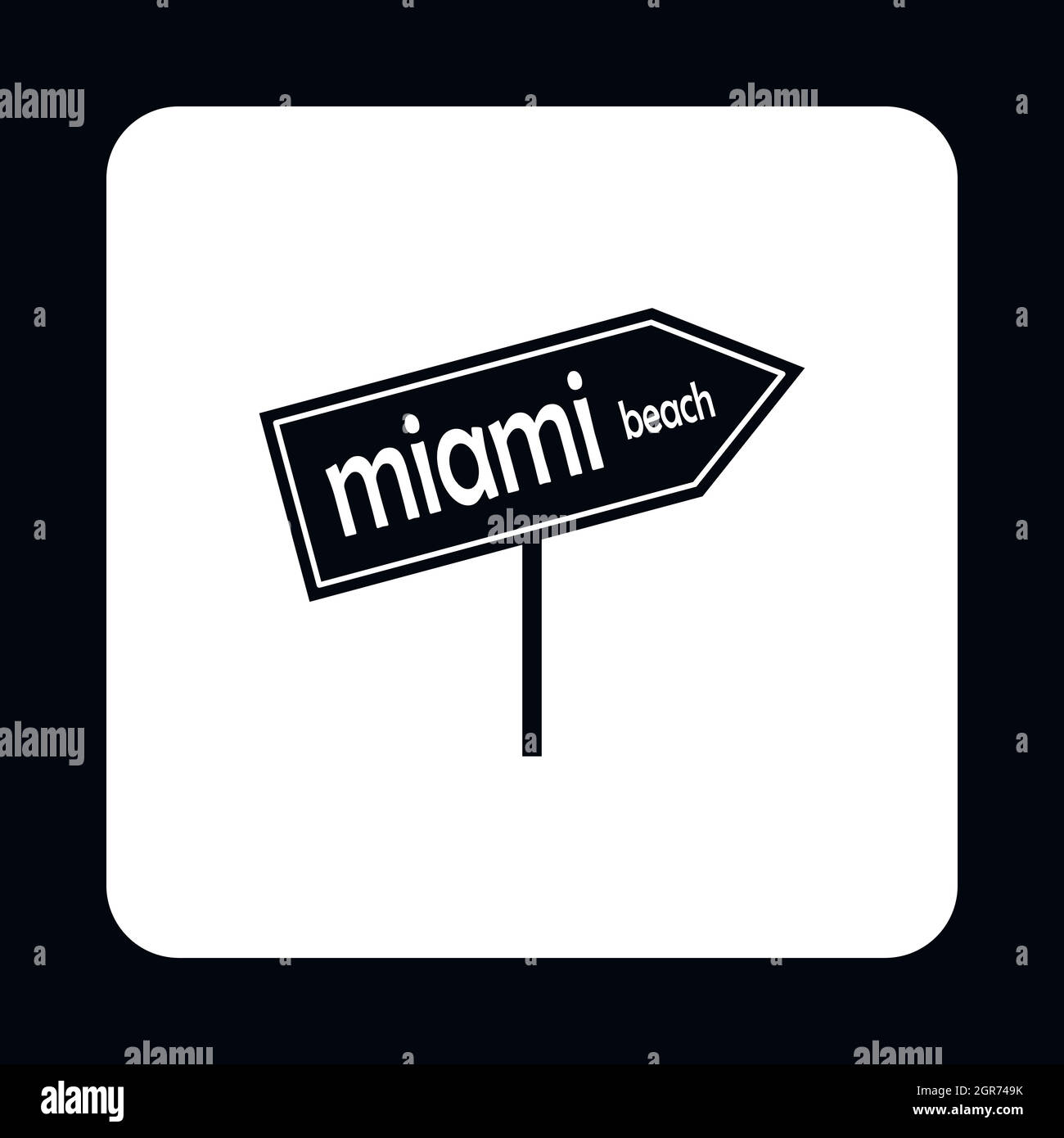 Zeichen-Miami Beach-Symbol, einfachen Stil Stock Vektor