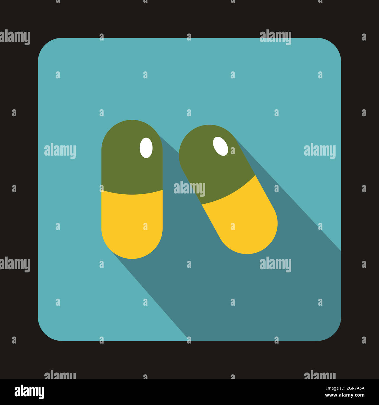 Pillen-Symbol im flachen Stil Stock Vektor