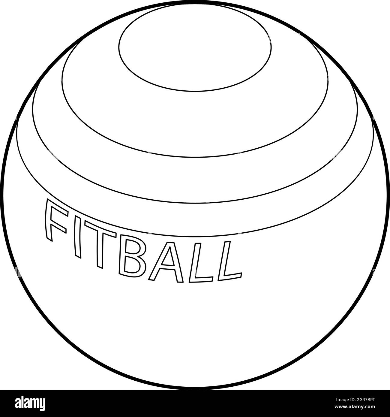 Fitball für Fitness-Ikone skizzieren Stil Stock Vektor