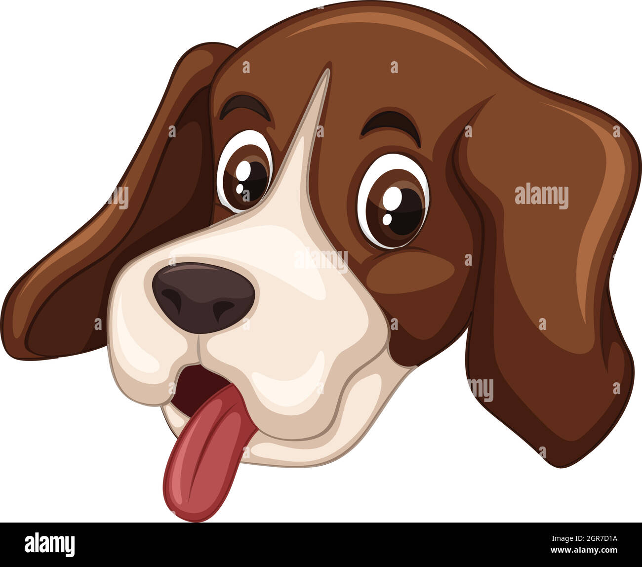 Hundekopf weißer Hintergrund Stock Vektor