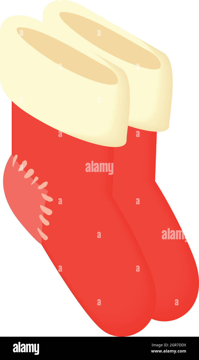 Weihnachtssocken Cartoon-Stil-Ikone Stock Vektor