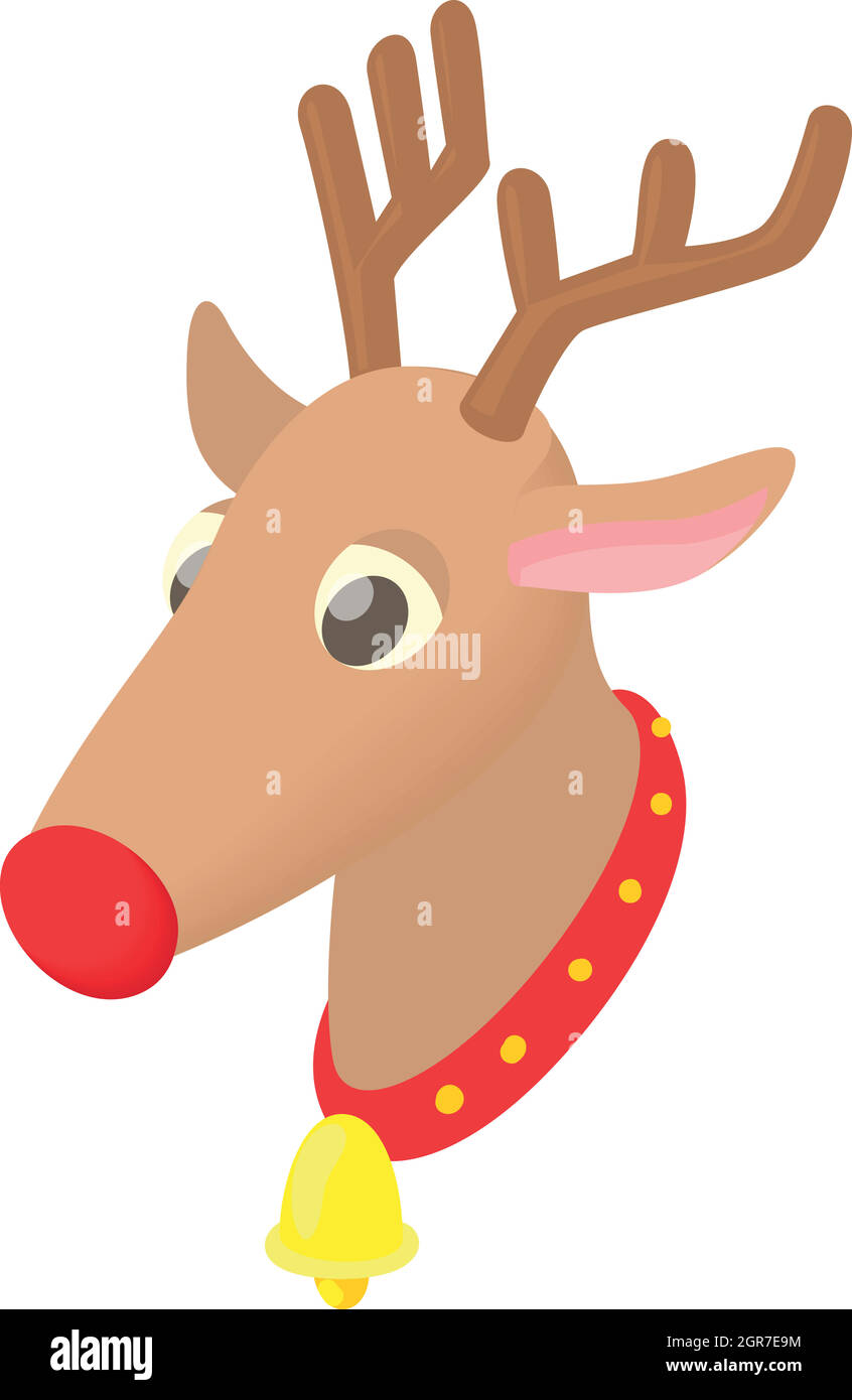 Weihnachten Hirsch Symbol, Cartoon-Stil Stock Vektor