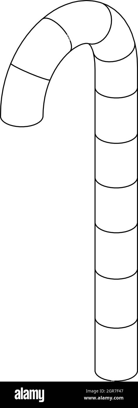 Christmas Candy Cane Symbol, Umriss-Stil Stock Vektor