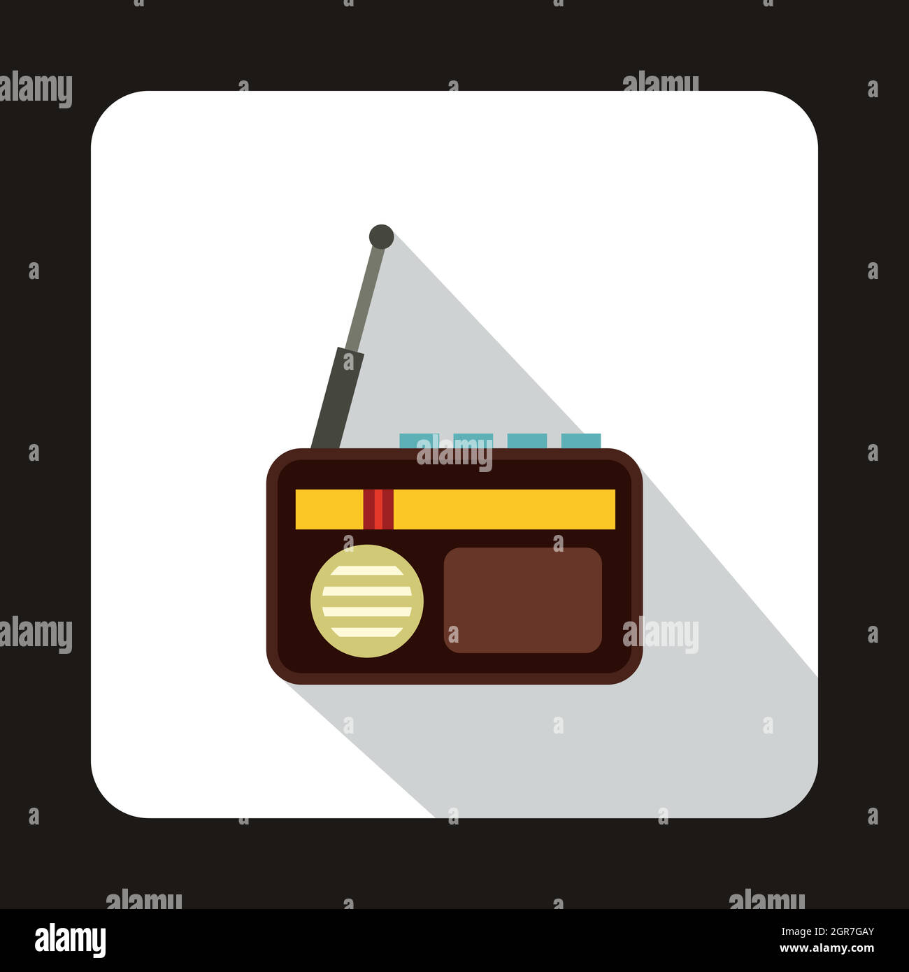 Radio-Werbe-Ikone, flachen Stil Stock Vektor