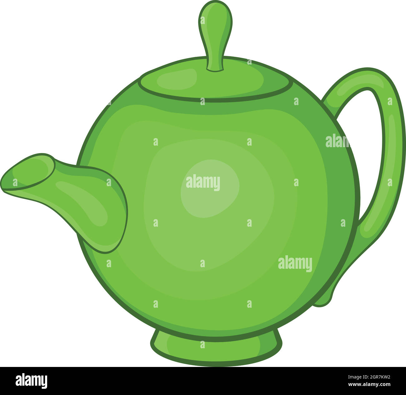 Grüne Teekanne Icon, Cartoon-Stil Stock Vektor
