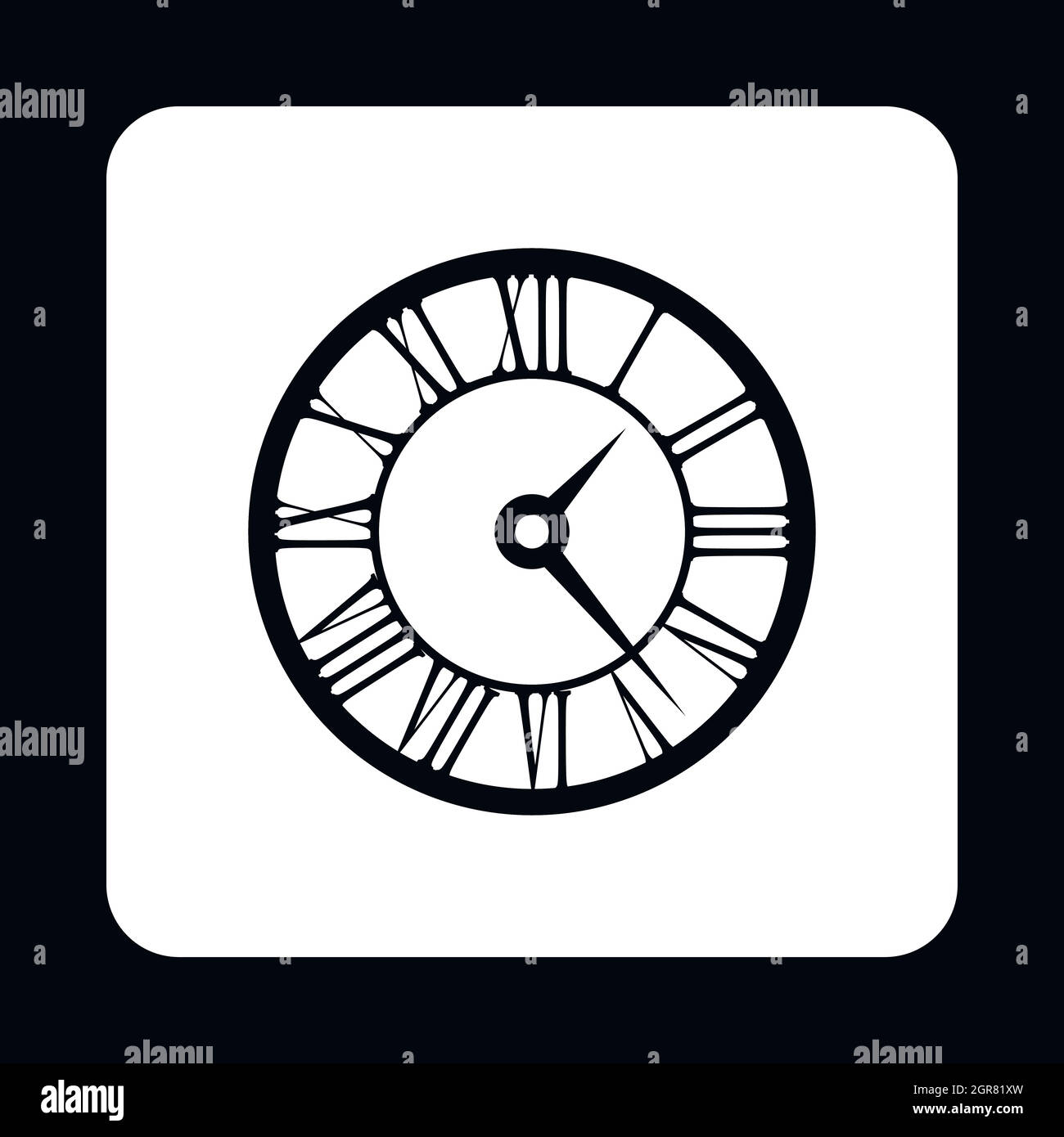 Runde Uhr mit römischen Ziffern Symbol, einfachen Stil Stock Vektor