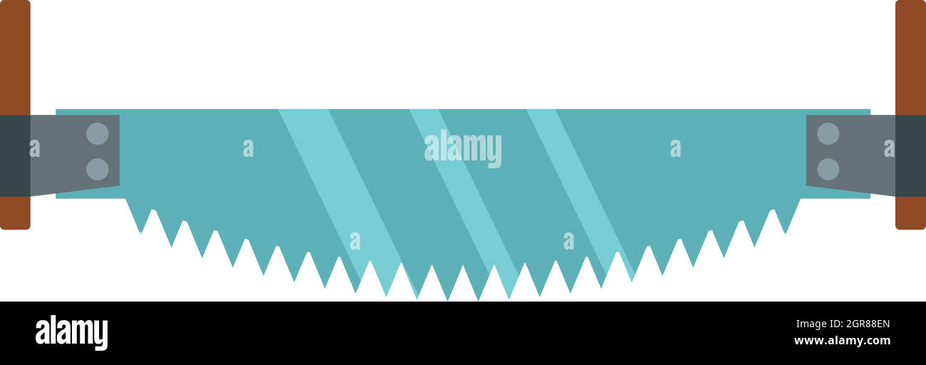 Zwei-Mann sah flach Stil-Ikone Stock Vektor