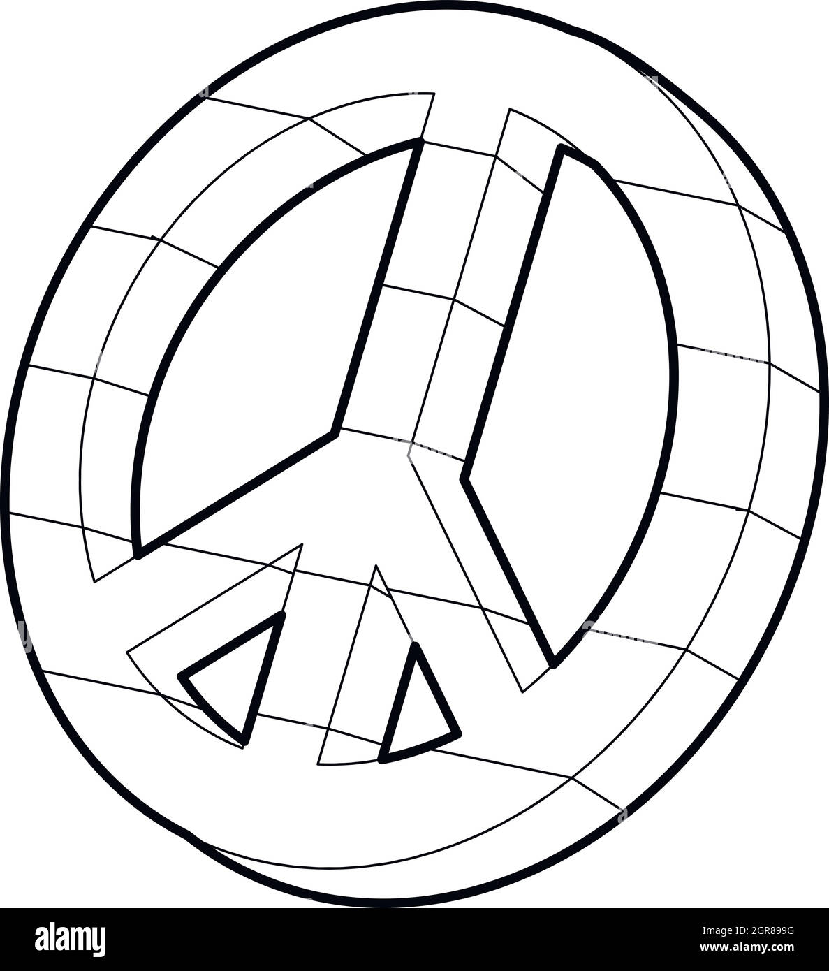 Pacific Symbol, outline Style Stock Vektor