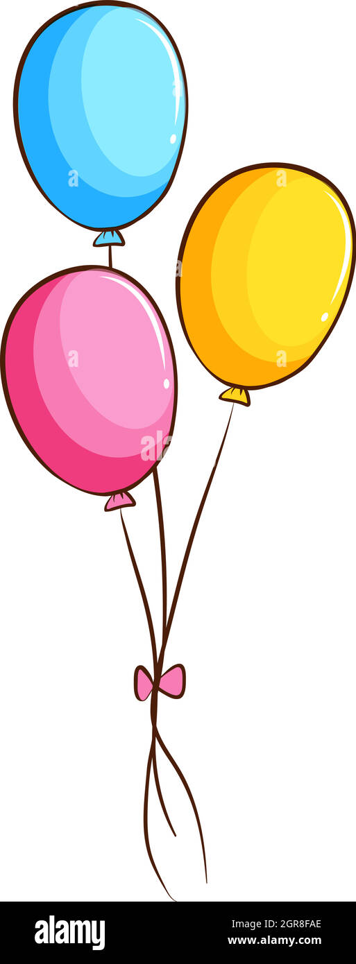 Eine einfache farbige Zeichnung von Ballons Stock Vektor