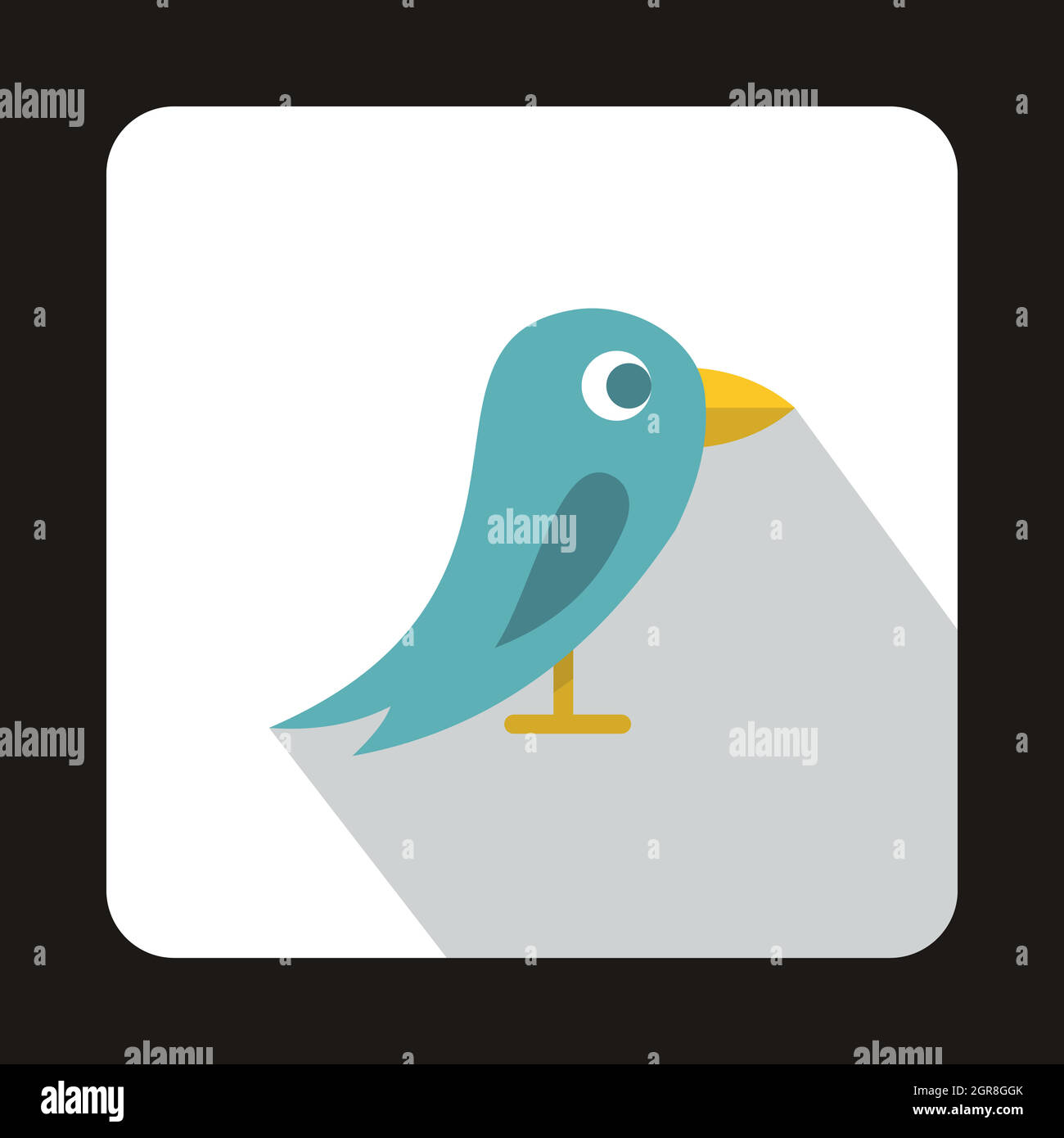 Social-Media-blauer Vogel-Symbol, flachen Stil Stock Vektor