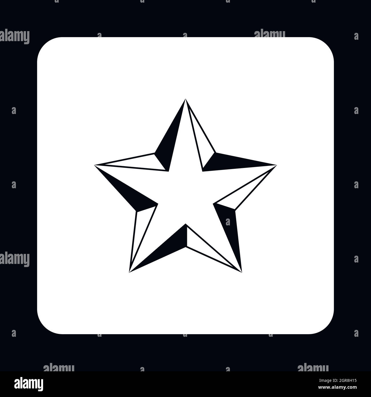 Fünf wies konvexe Sternsymbol, einfachen Stil Stock Vektor