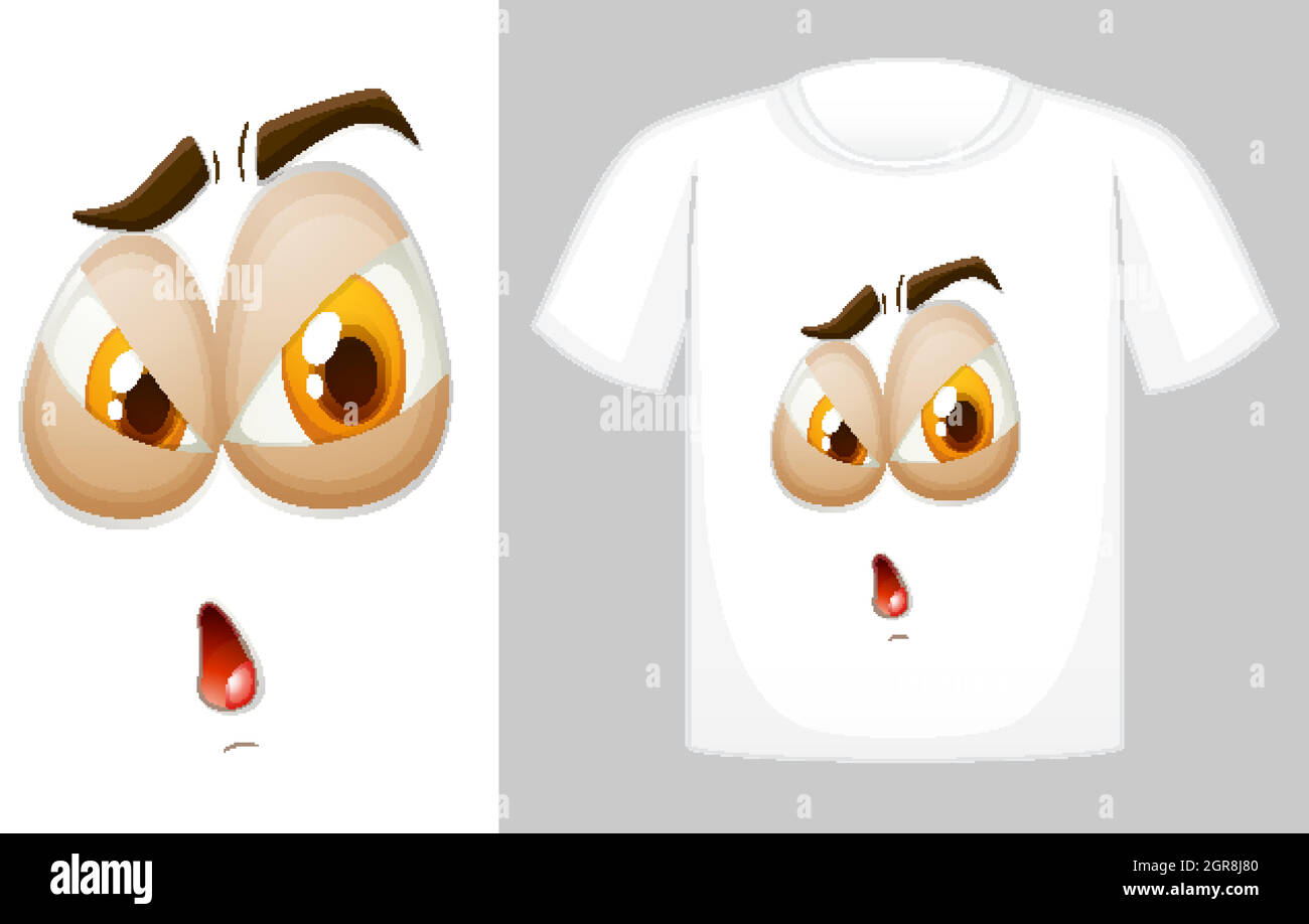 T-Shirt-Dessin mit Grafik vorne Stock Vektor