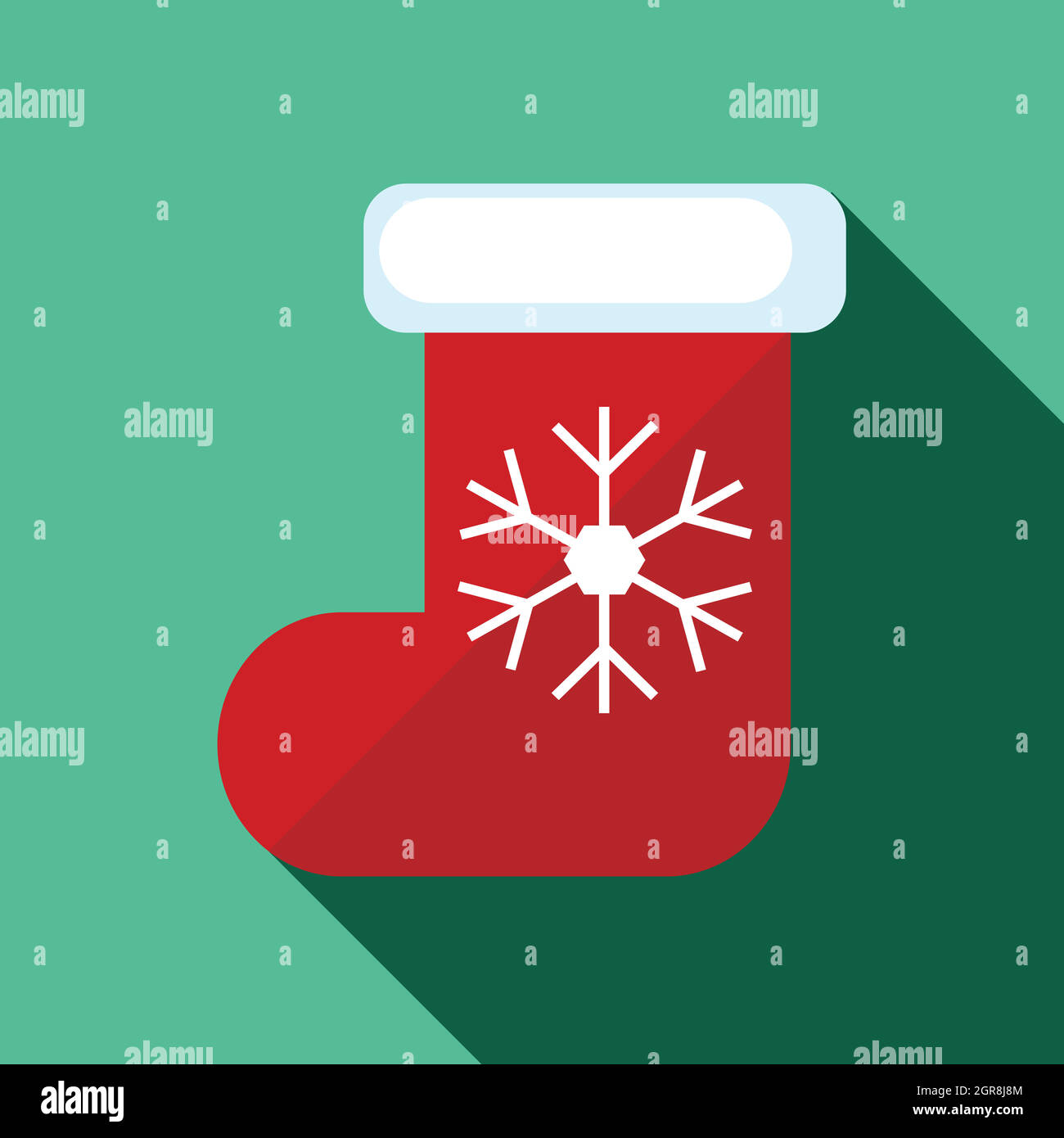 Weihnachten-Socke-Symbol, flachen Stil Stock Vektor