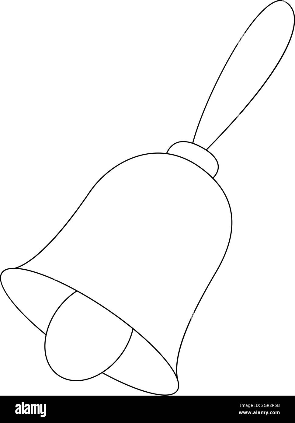 Weihnachten-Glocken-Symbol, Umriss-Stil Stock Vektor