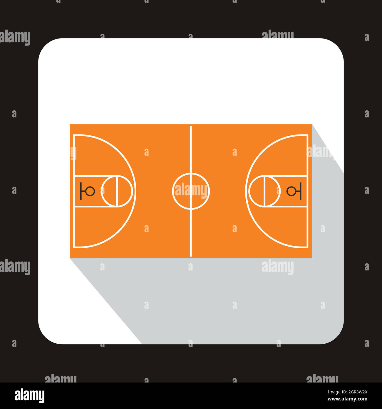 Basketball-Spielplatz-Symbol, flachen Stil Stock Vektor