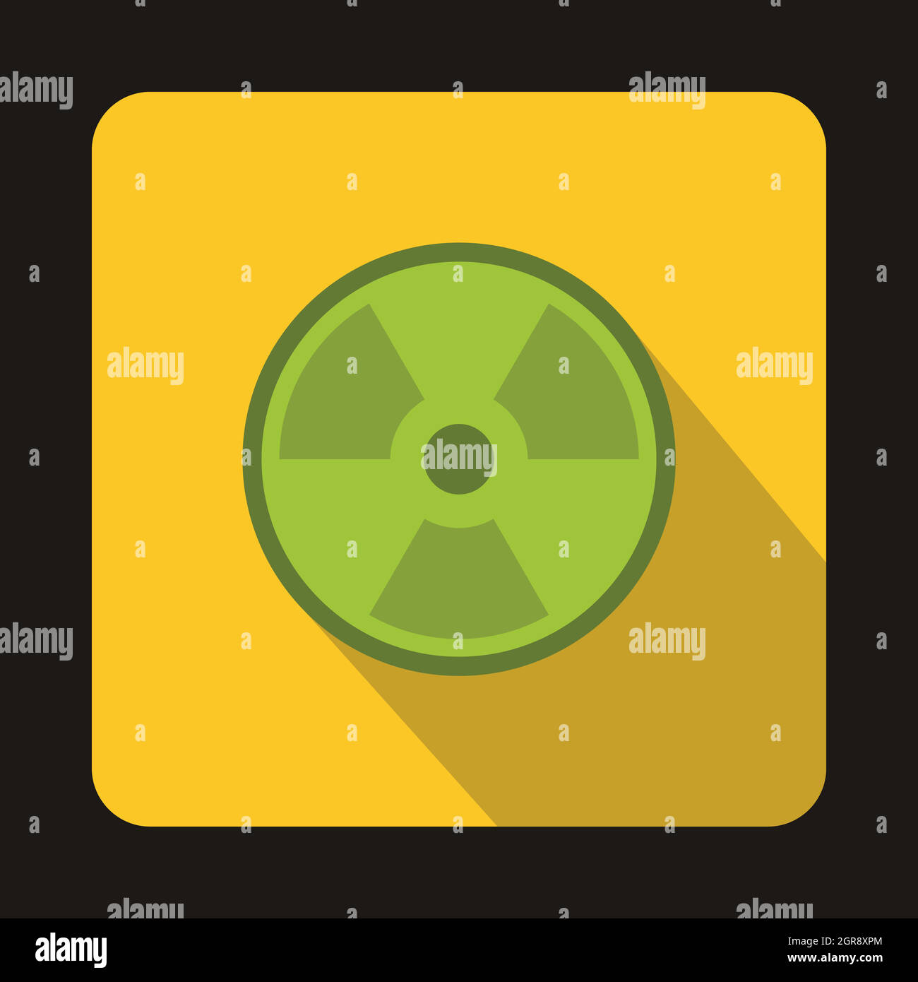 Grüne radioaktives Zeichen Symbol, flachen Stil Stock Vektor