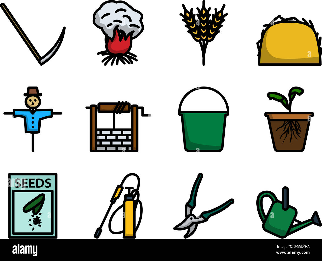 Garten-Icon-Set Stock Vektor