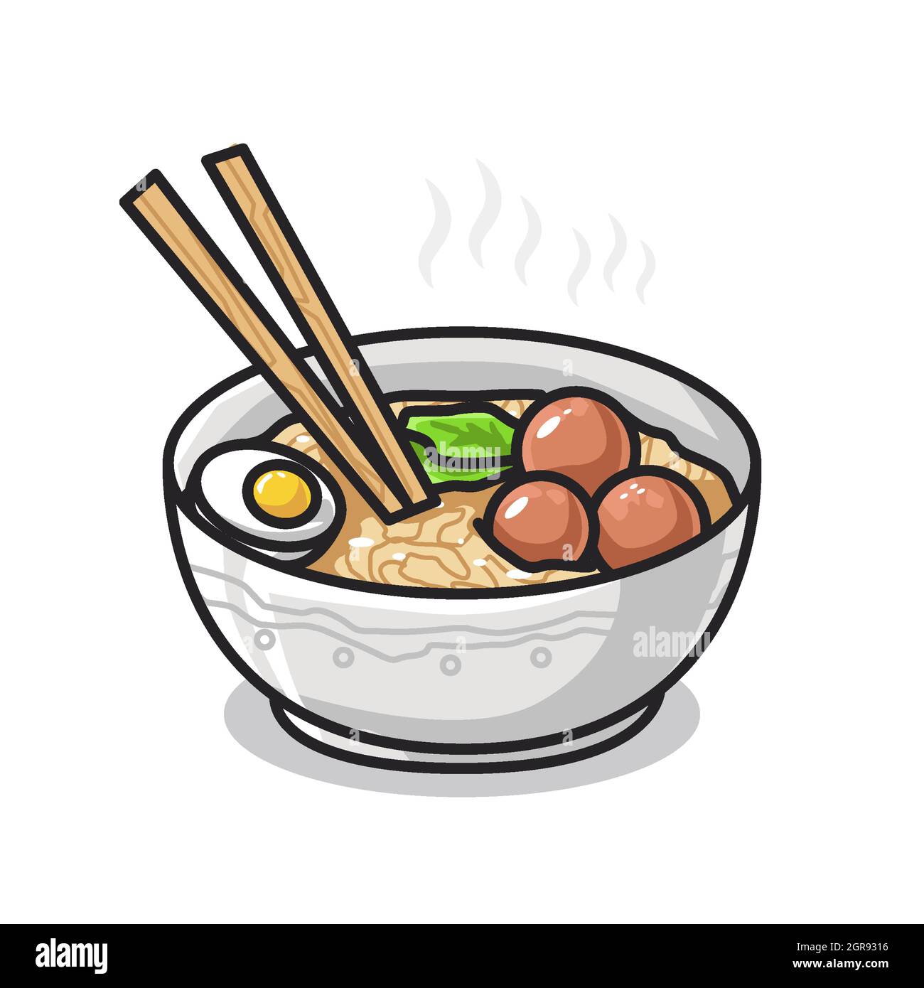 Delicious Fast Food Snack in niedlichen Linie Kunst Illustration Stock Vektor