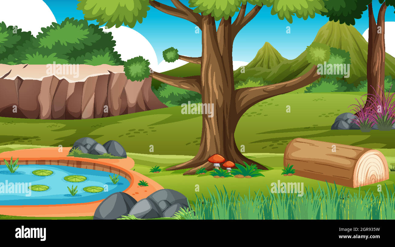 Natur im Freien Wald Hintergrund Stock Vektor