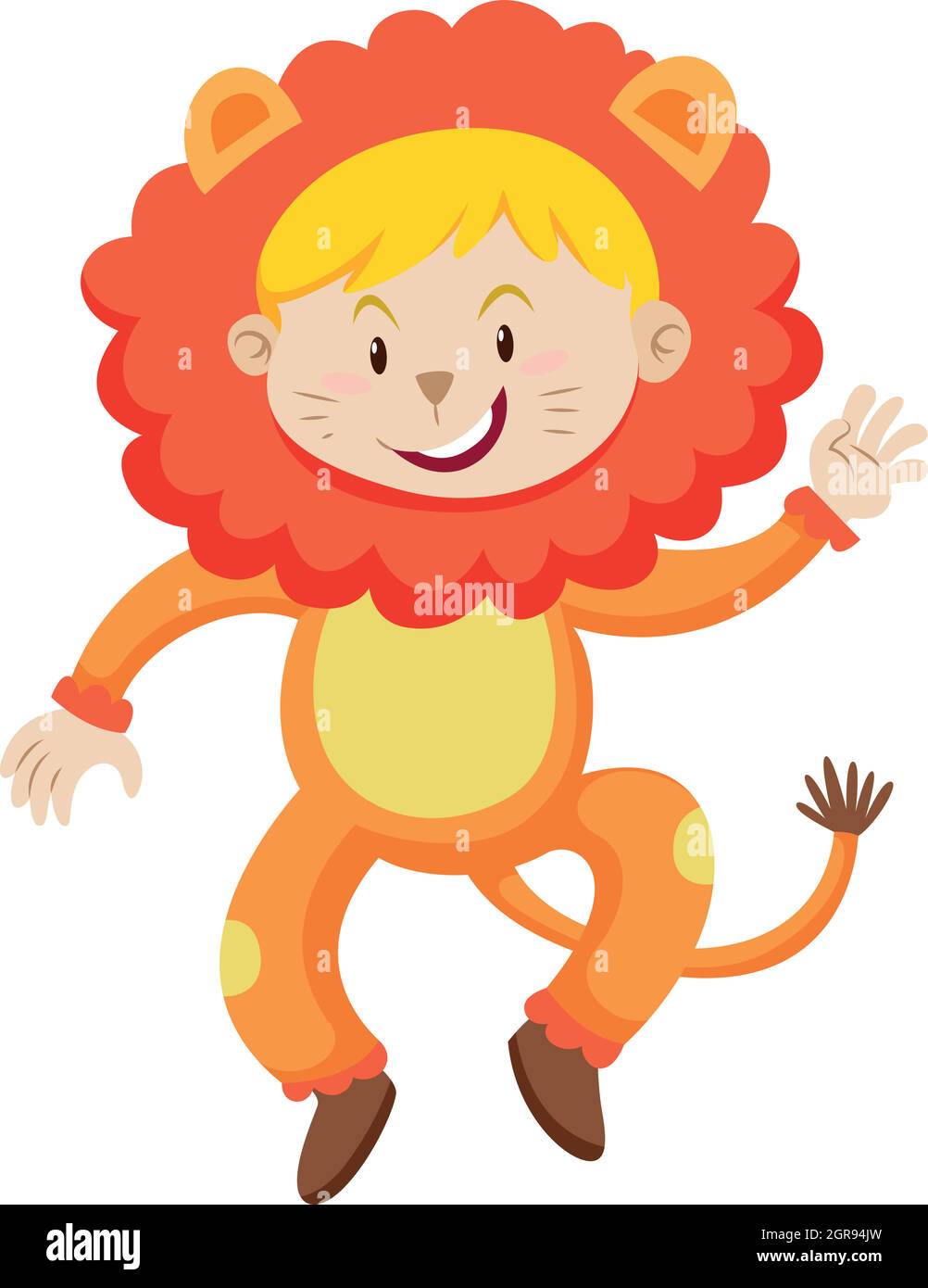 Kind im Löwen Kostüm Stock Vektor