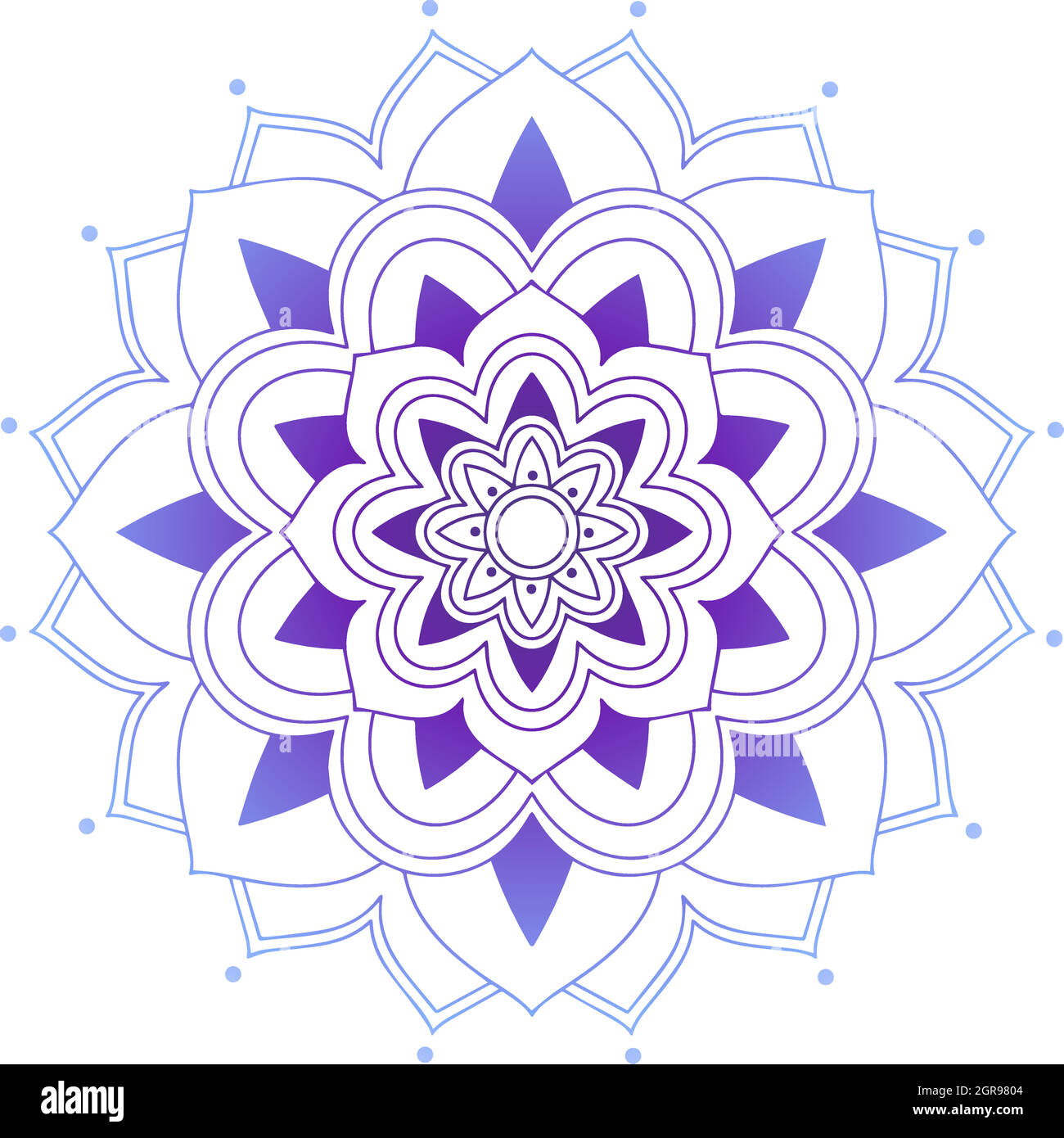 Mandala-Muster in lila Farbe Stock Vektor