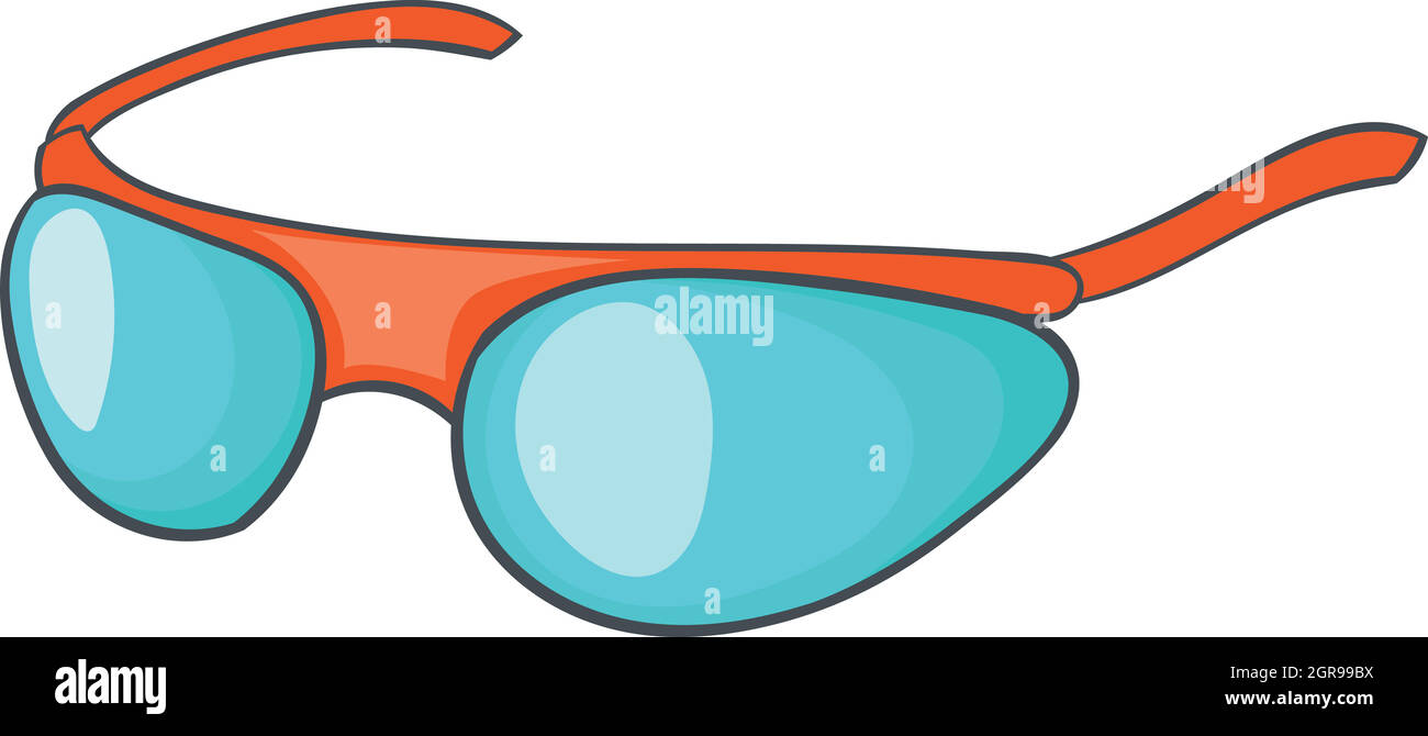 Fahrrad Sport Brille Symbol, Cartoon-Stil Stock Vektor