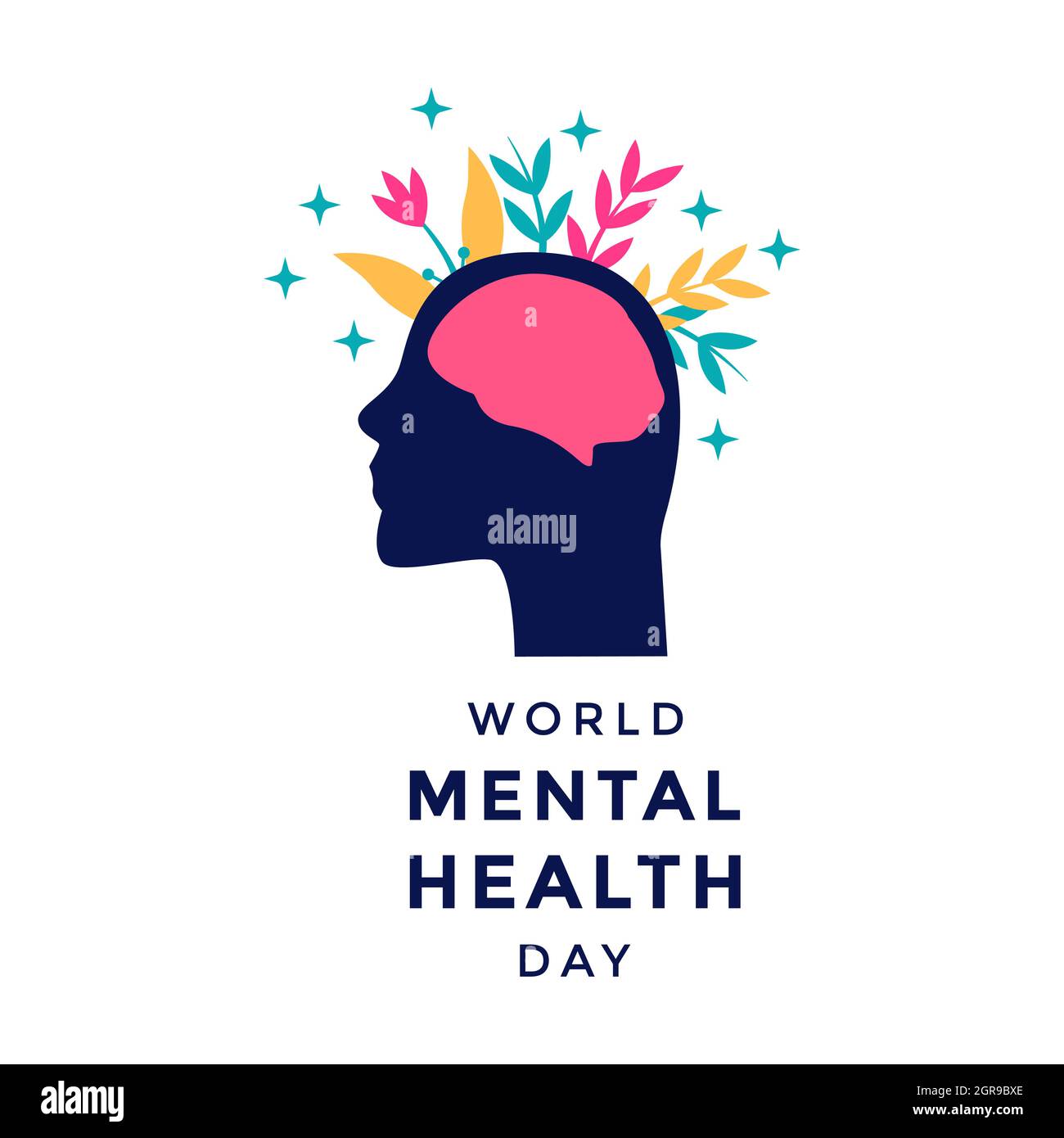 vektor-Illustration Welt Tag der psychischen Gesundheit Stock Vektor
